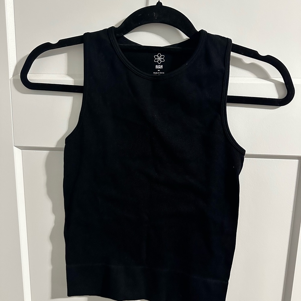 Aura Black Nylon Blend Top
